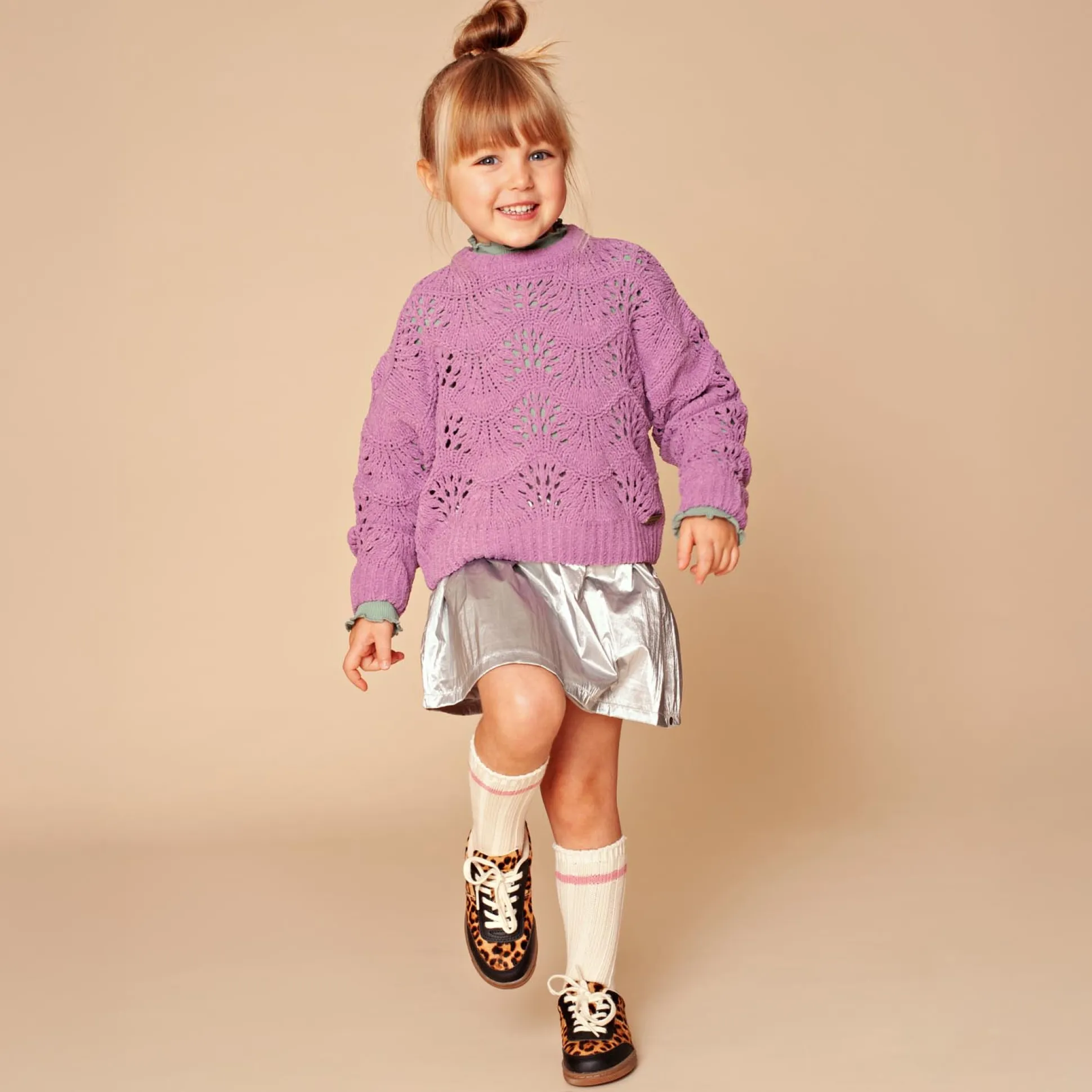 Stains & Stories peuter rok effen zilver