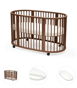 Stokke Sleepi Bed bundel warm bruin met matras & hoeslaken