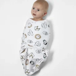 SwaddleMeyco animals 2 stuks 0-3 maanden White