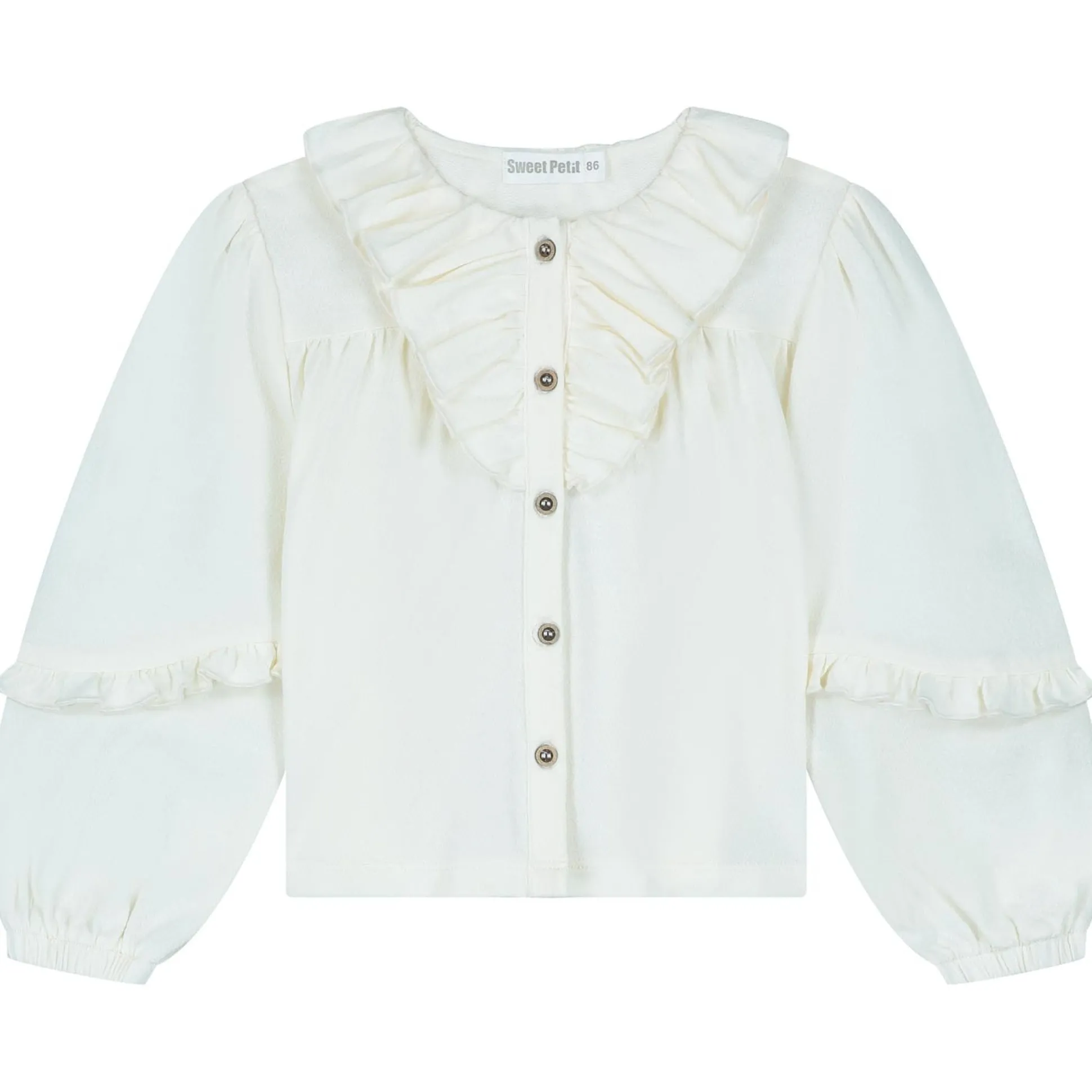 Sweet Petit baby blouse Sas lange mouwen effen wit