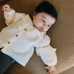 Sweet Petit baby blouse Sas lange mouwen effen wit