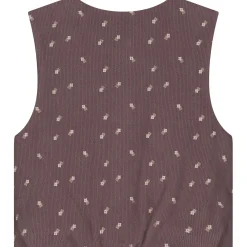 Sweet Petit baby gilet Jitte mouwloos all over print bruin