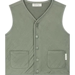 Sweet Petit baby gilet mouwloos effen groen