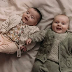 Sweet Petit baby shirt Lin lange mouwen bloemen beige