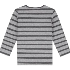 Sweet Petit baby shirt Mees lange mouwen strepen grijs