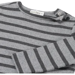 Sweet Petit baby shirt Mees lange mouwen strepen grijs
