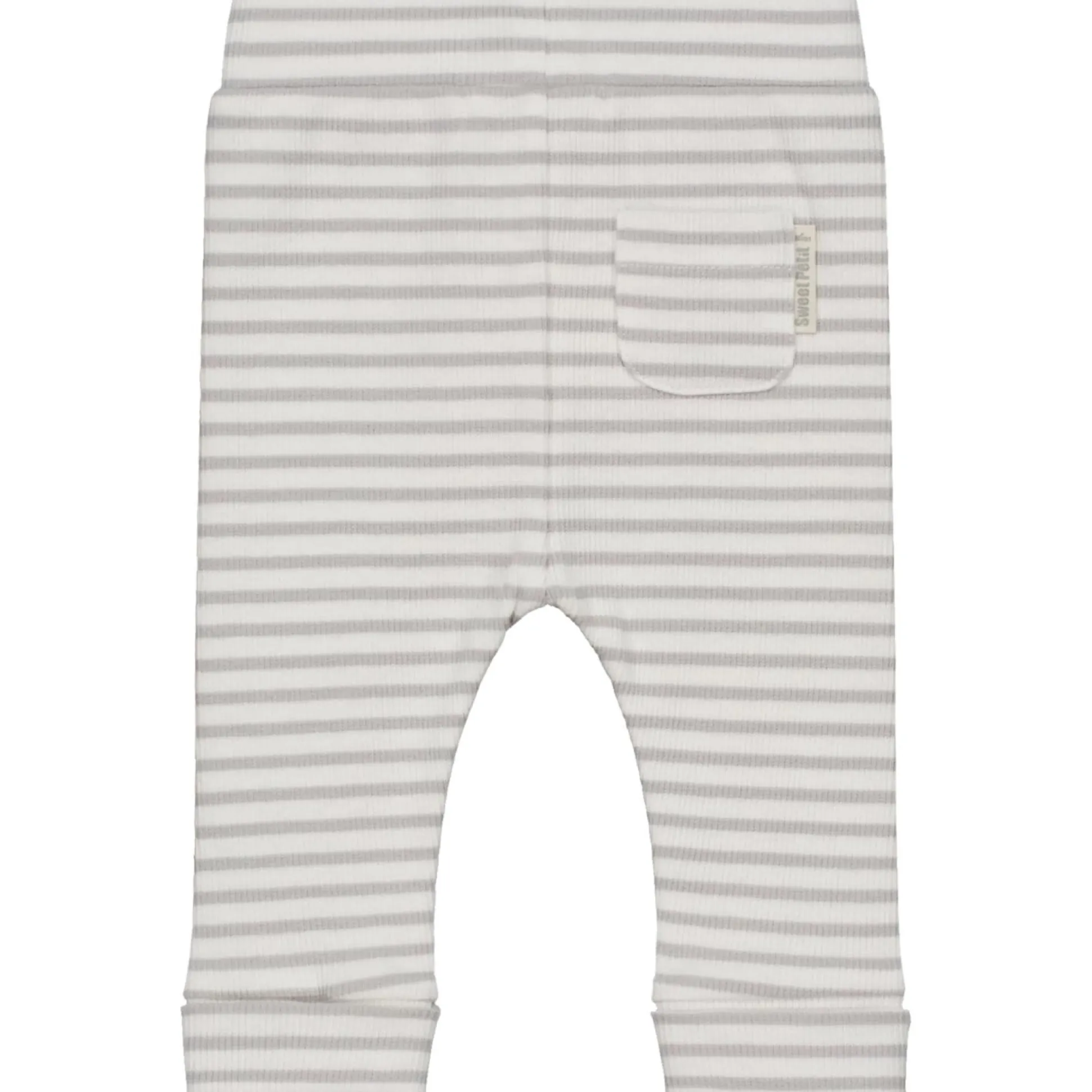 Sweet Petit Mini broek rib strepen grijs