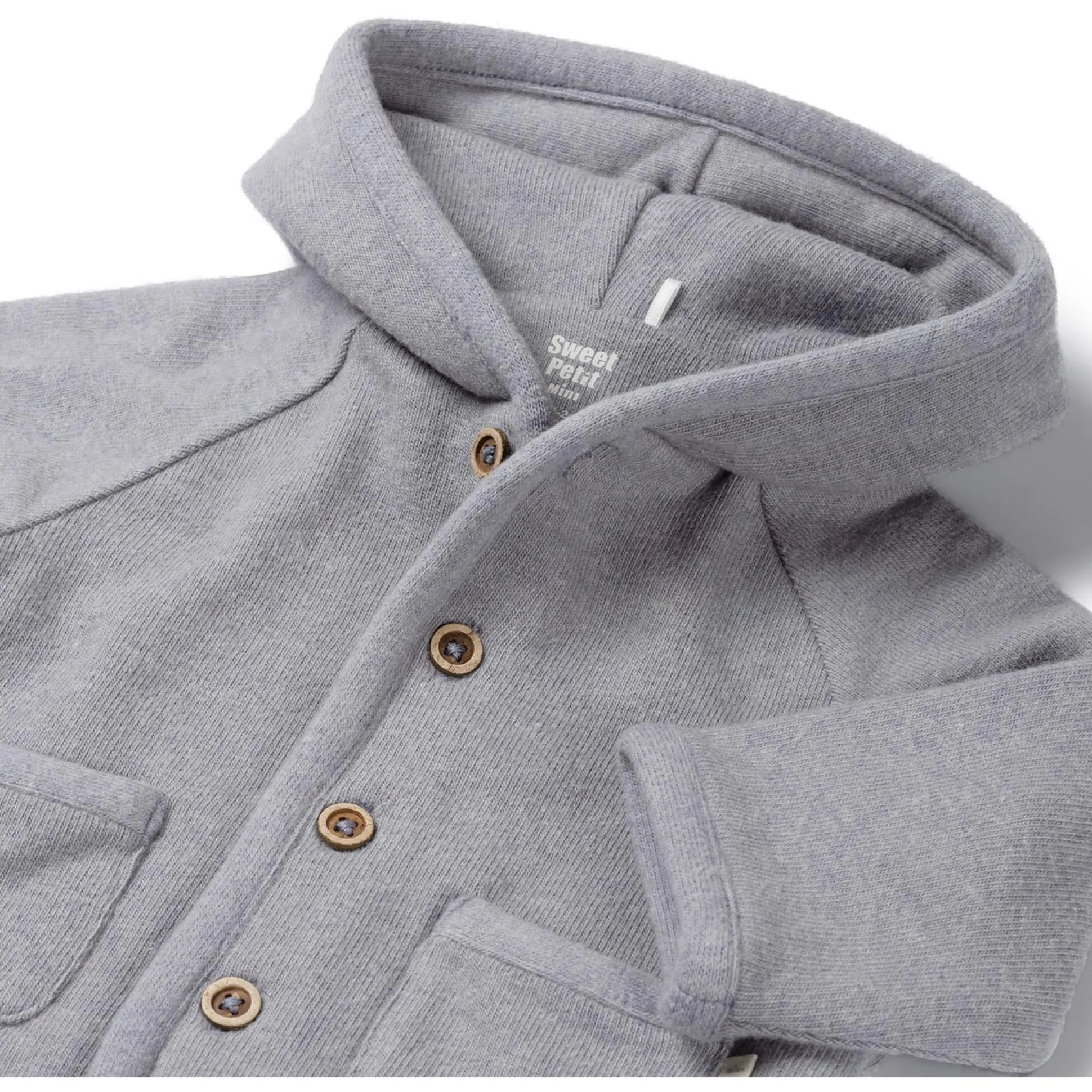 Sweet Petit Mini jas lange mouwen effen grijs