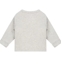 Sweet Petit Mini overslagshirt lange mouwen effen grijs