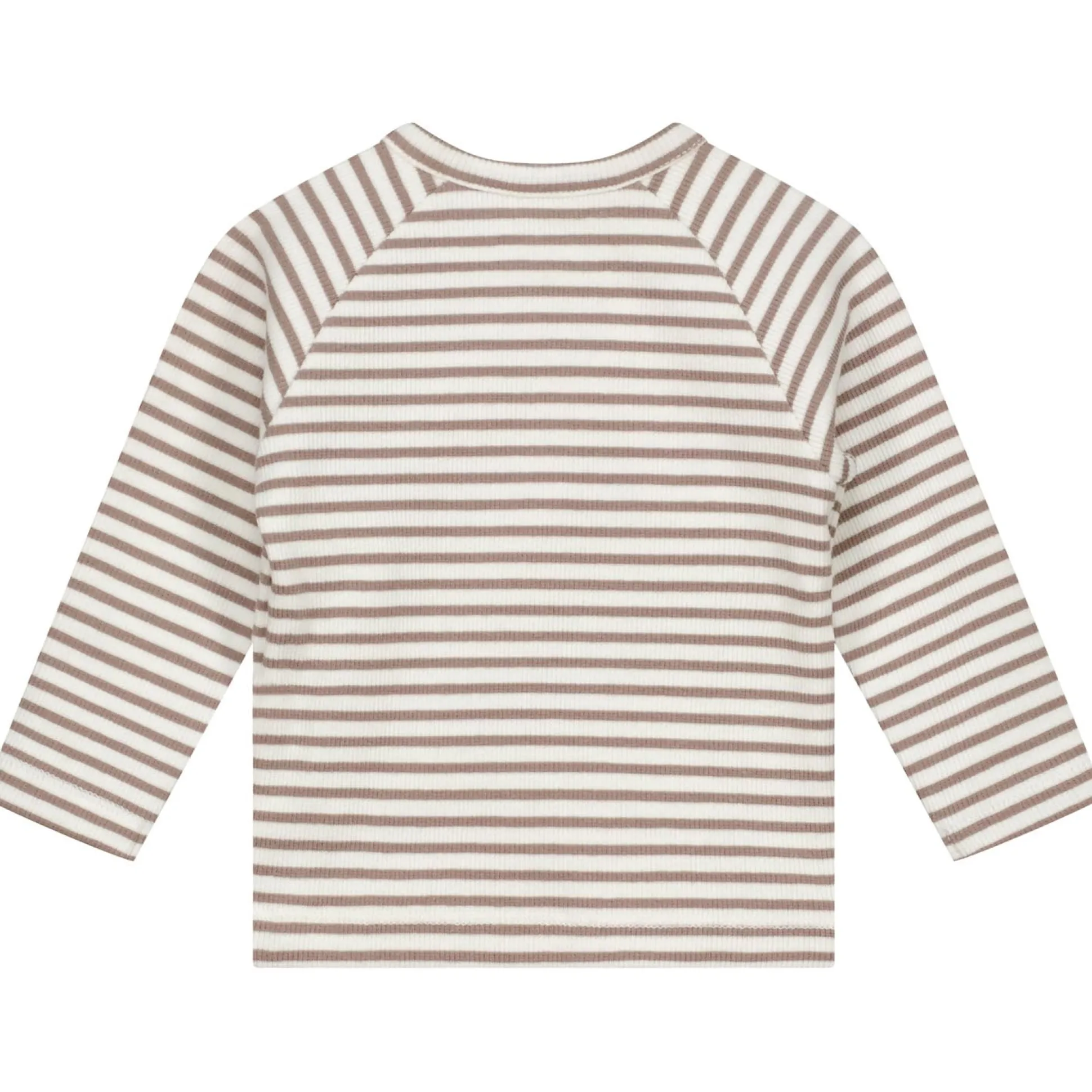 Sweet Petit Mini overslagshirt rib lange mouwen strepen bruin