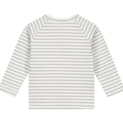 Sweet Petit Mini overslagshirt rib lange mouwen strepen beige