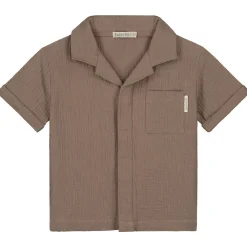Sweet Petit peuter blouse Evan korte mouwen effen taupe