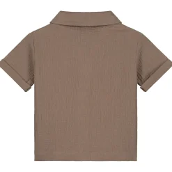 Sweet Petit peuter blouse Evan korte mouwen effen taupe