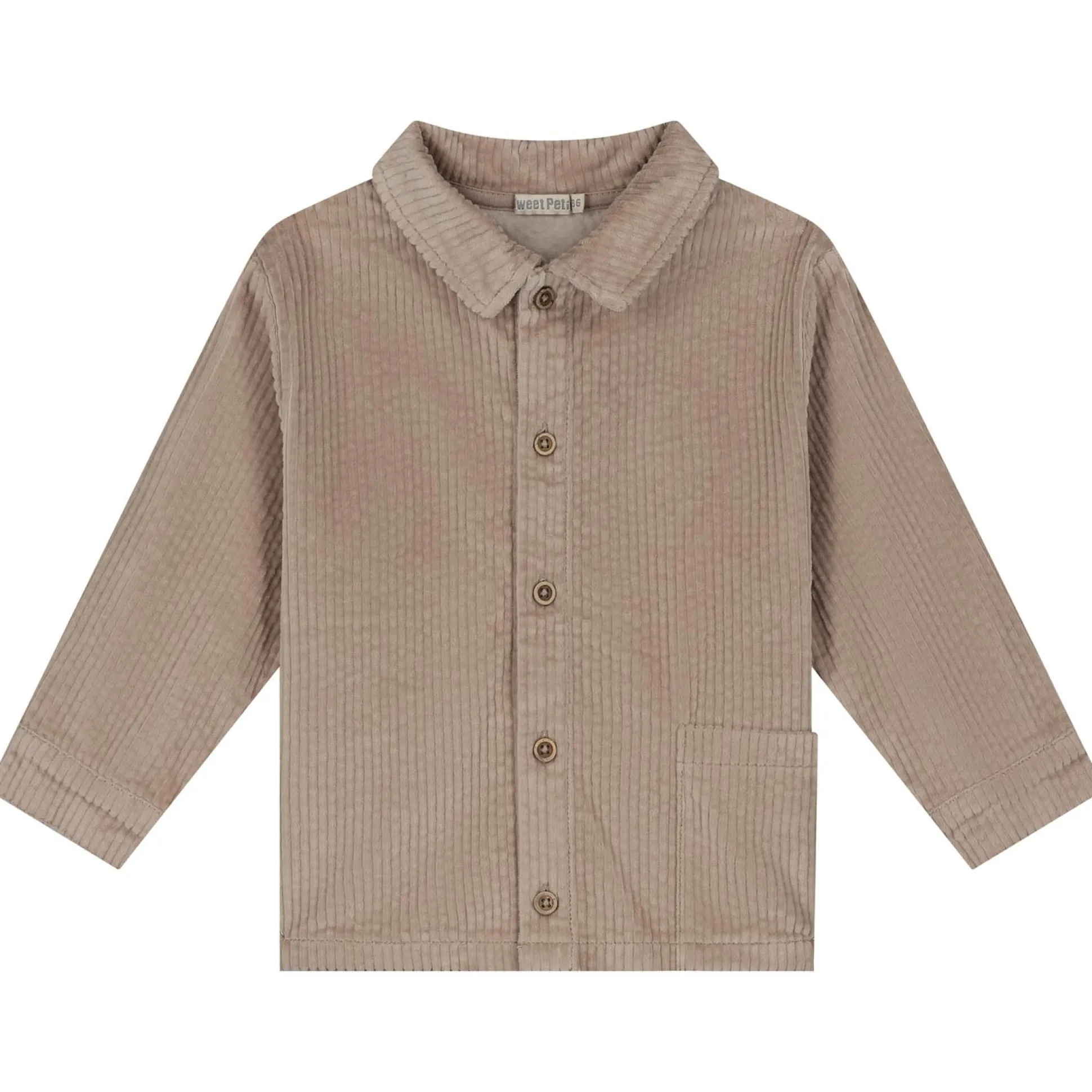 Sweet Petit peuter blouse Jack lange mouwen effen taupe