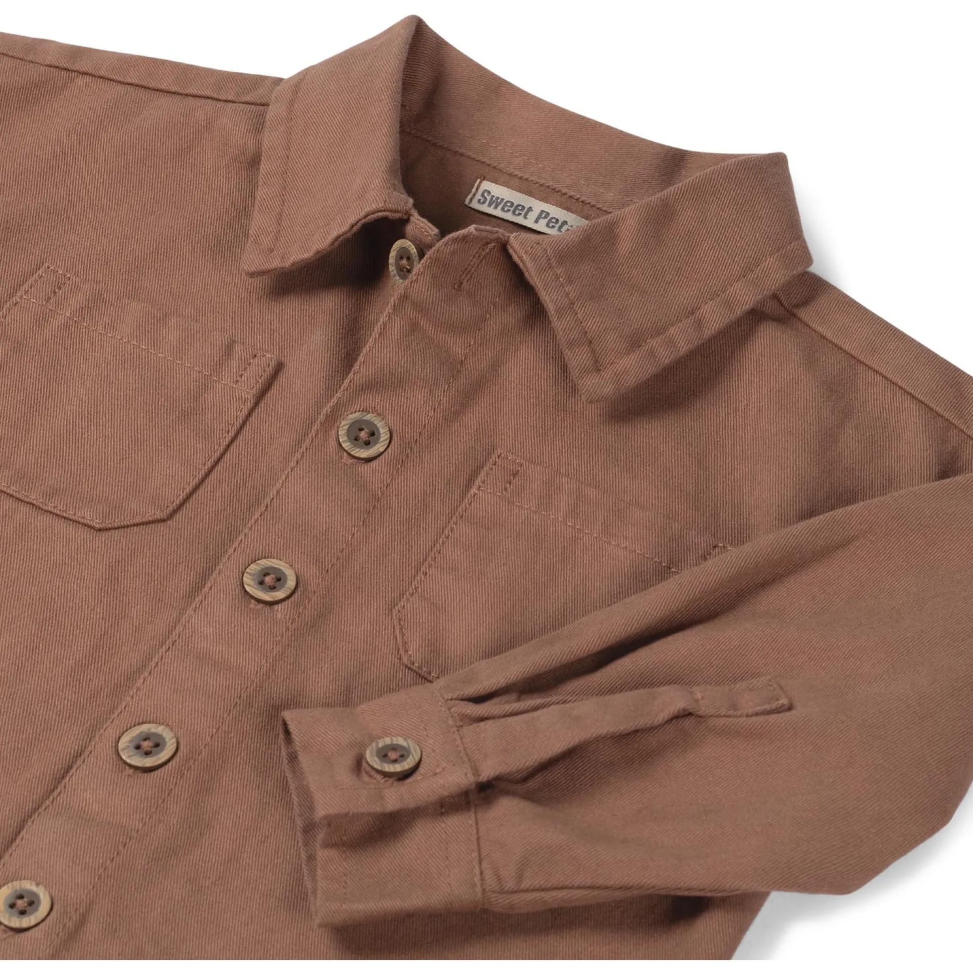 Sweet Petit peuter blouse lange mouwen effen bruin