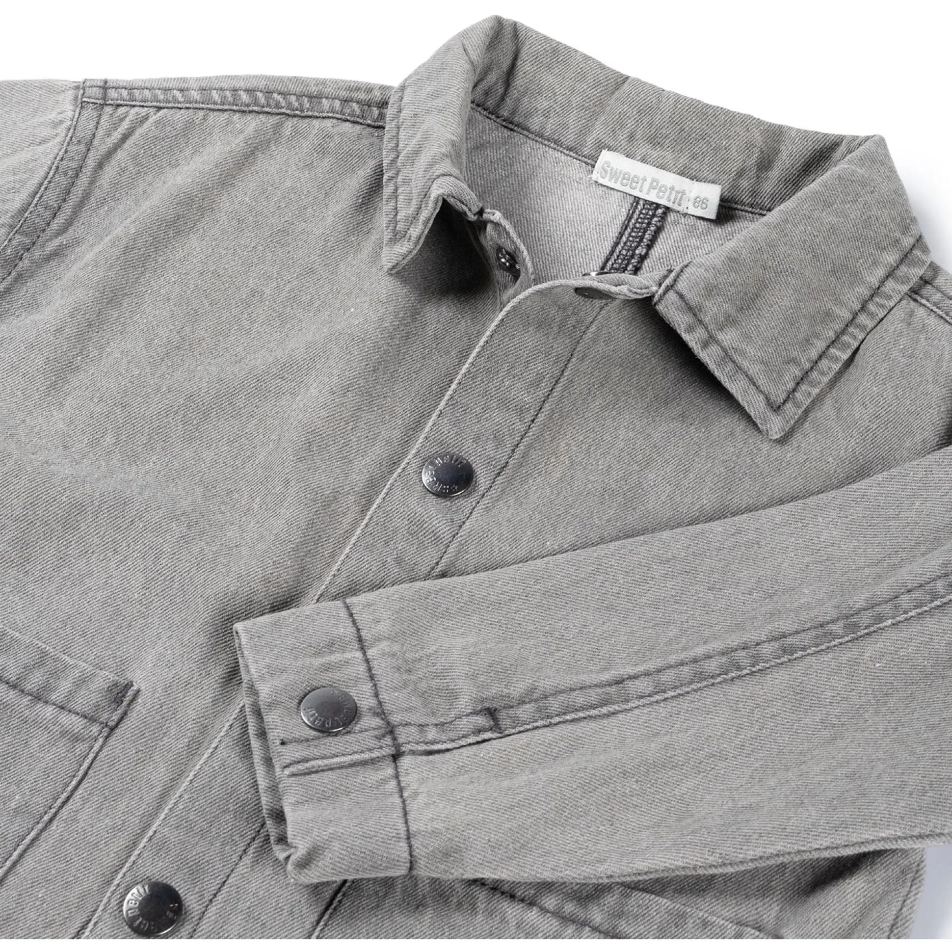 Sweet Petit peuter blouse Zeb lange mouwen effen grijs