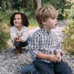 Sweet Petit peuter blouse Jur lange mouwen ruit multi