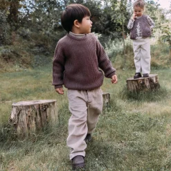 Sweet petit peuter broek Riv effen taupe