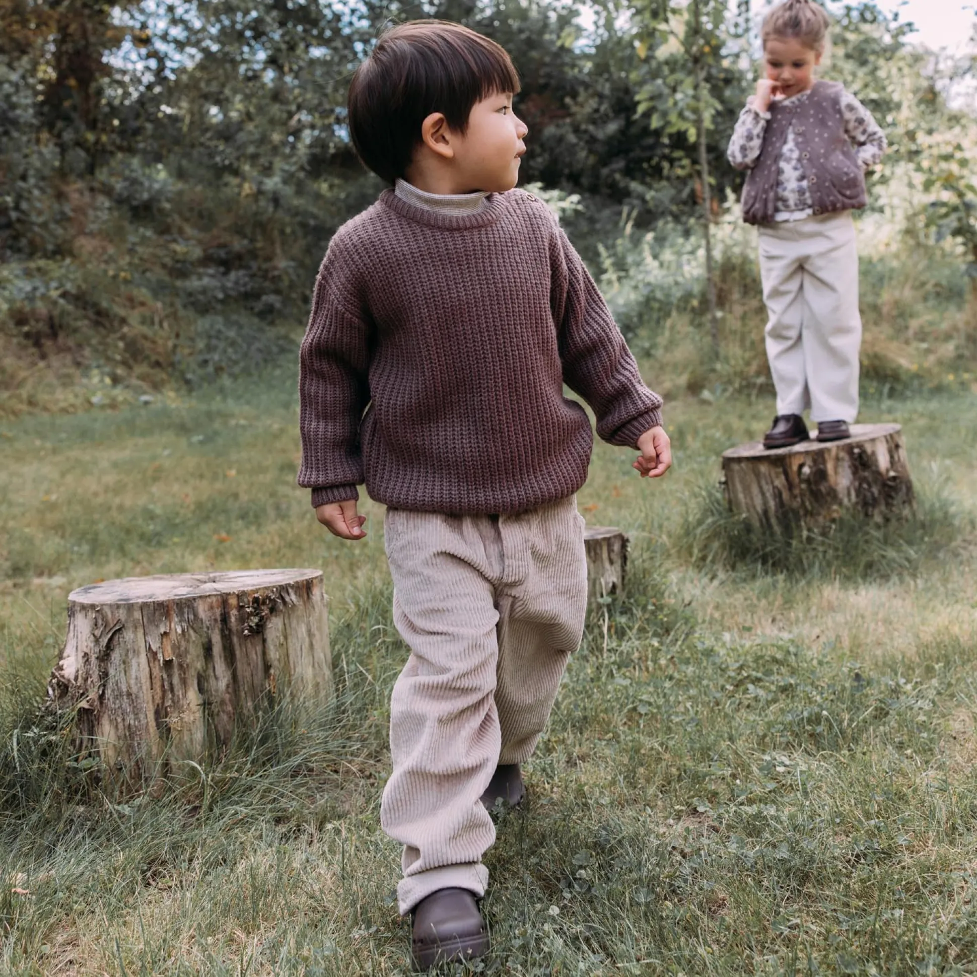 Sweet petit peuter broek Riv effen taupe