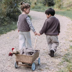 Sweet petit peuter broek Riv effen taupe