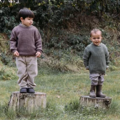 Sweet petit peuter broek Riv effen taupe