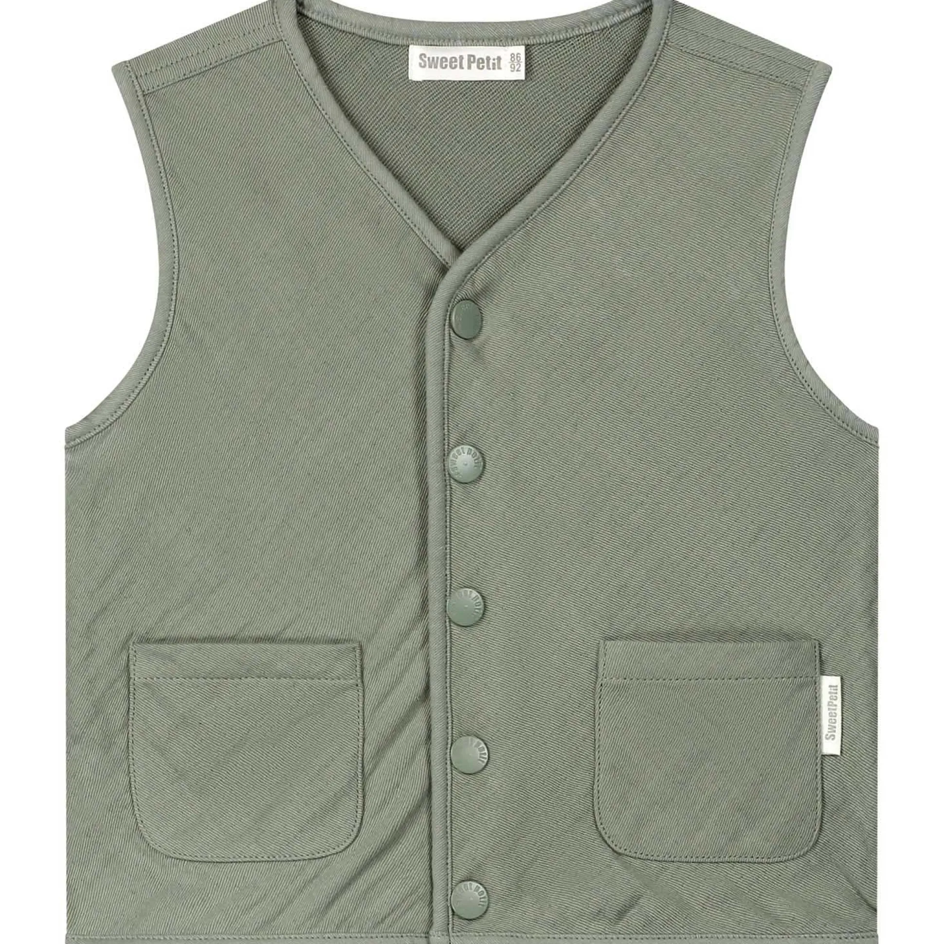 Sweet Petit peuter gilet mouwloos effen groen