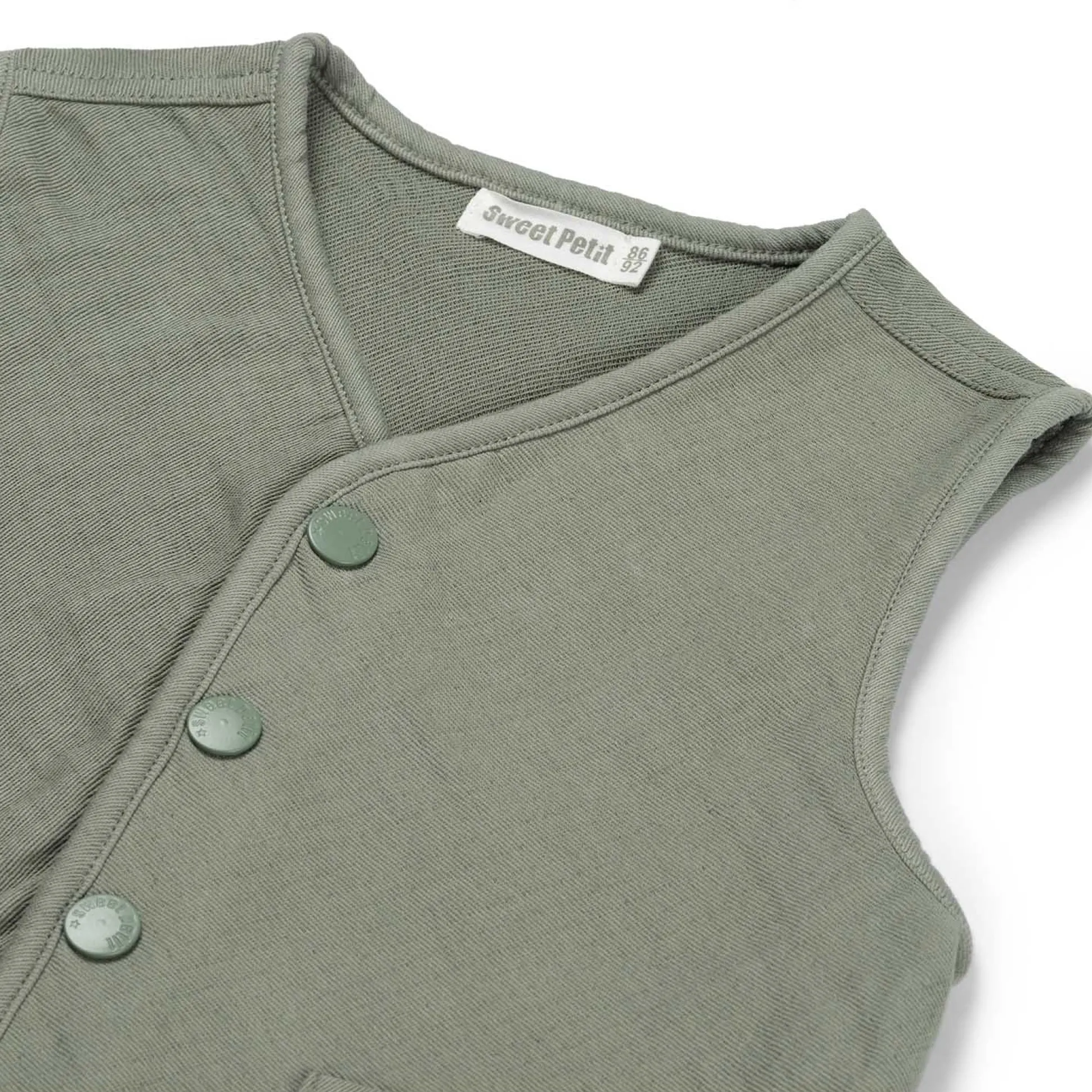 Sweet Petit peuter gilet mouwloos effen groen