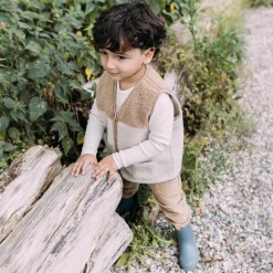 Sweet Petit peuter gilet Joe mouwloos effen beige