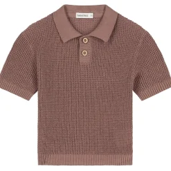 Sweet Petit peuter polo korte mouwen effen bruin