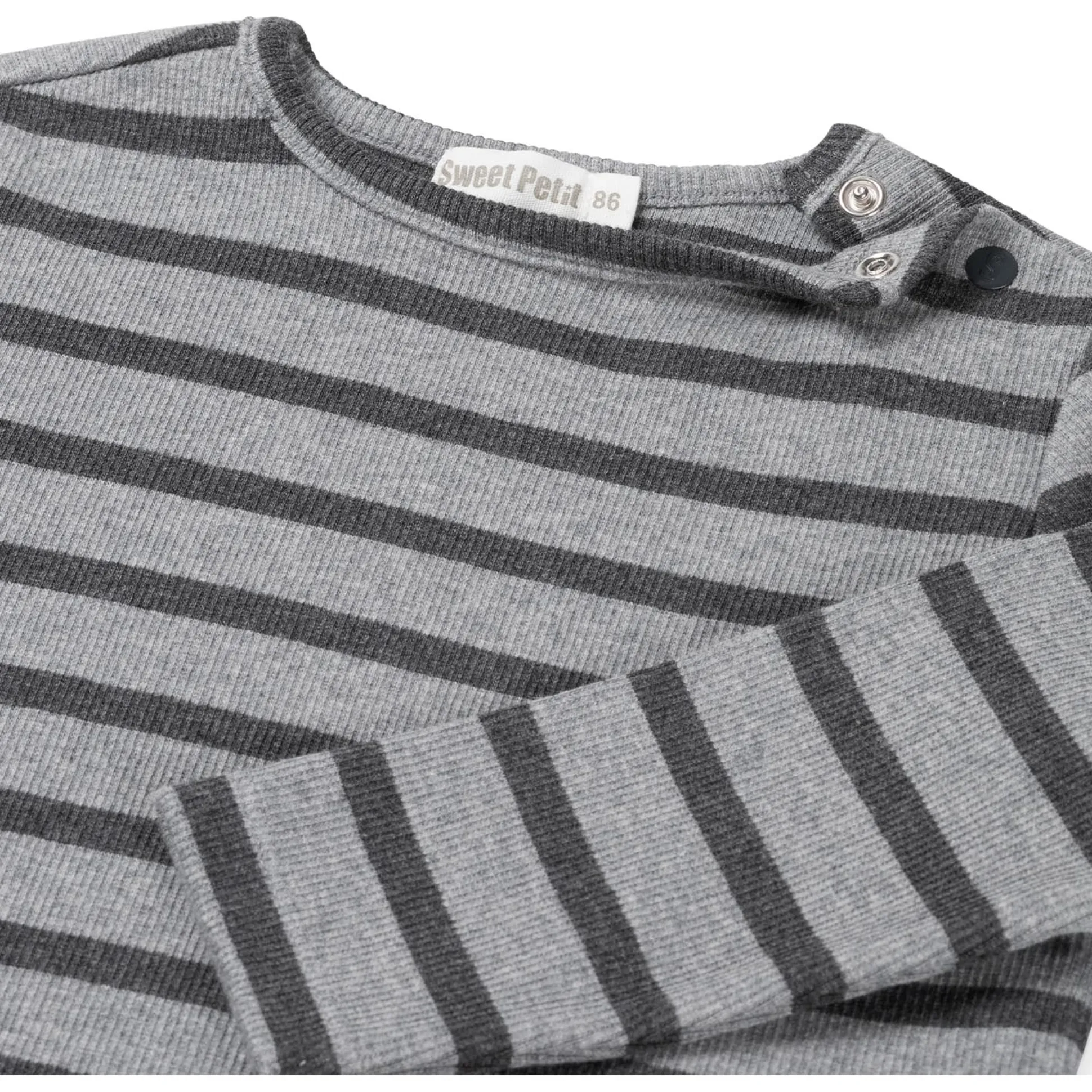 Sweet Petit peuter shirt Mees lange mouwen strepen grijs