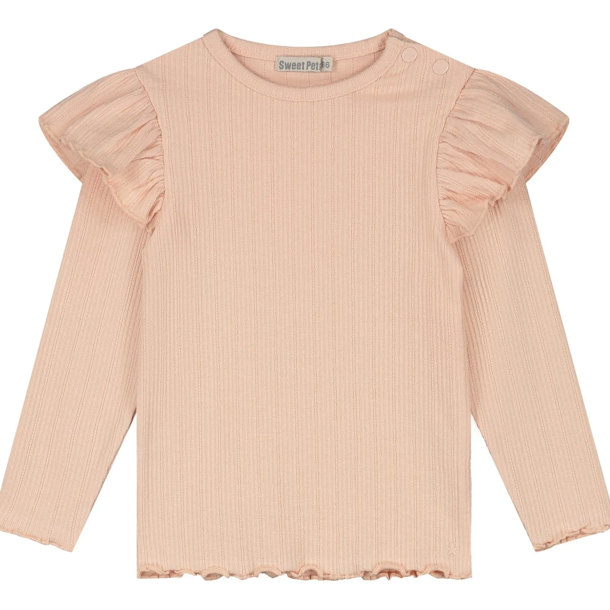 Sweet Petit peuter shirt Meave lange mouwen effen roze