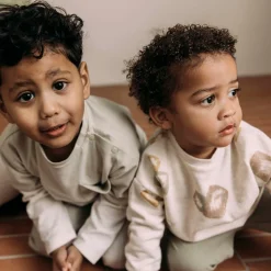 Sweet Petit peuter sweater lange mouwen all over print beige