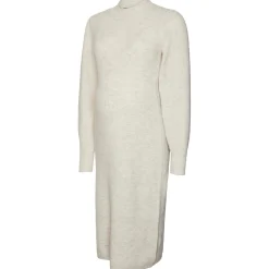 VERO MODA zwangerschapsjurk lange mouwen effen beige