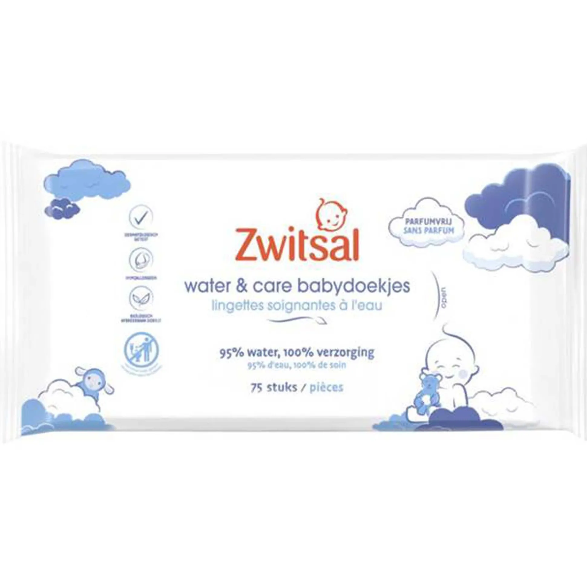 Zwitsal Water & Care Babydoekjes (12x75 stuks)